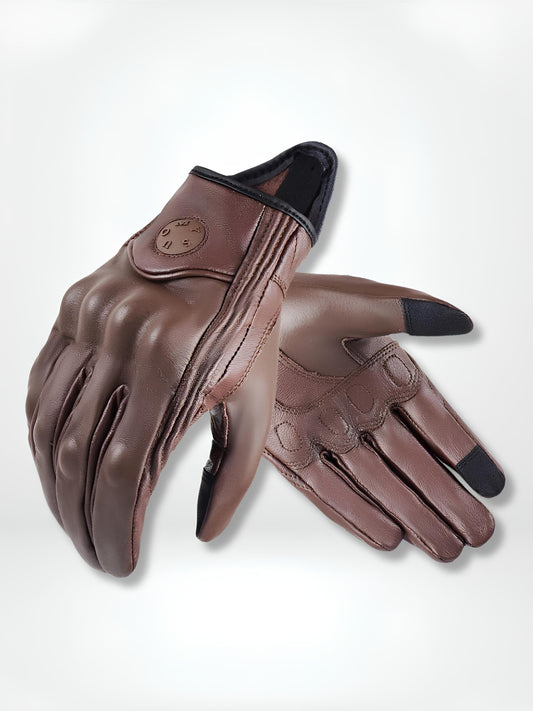 GantsDeStyle® Brown / S Gants moto | Cuir véritable