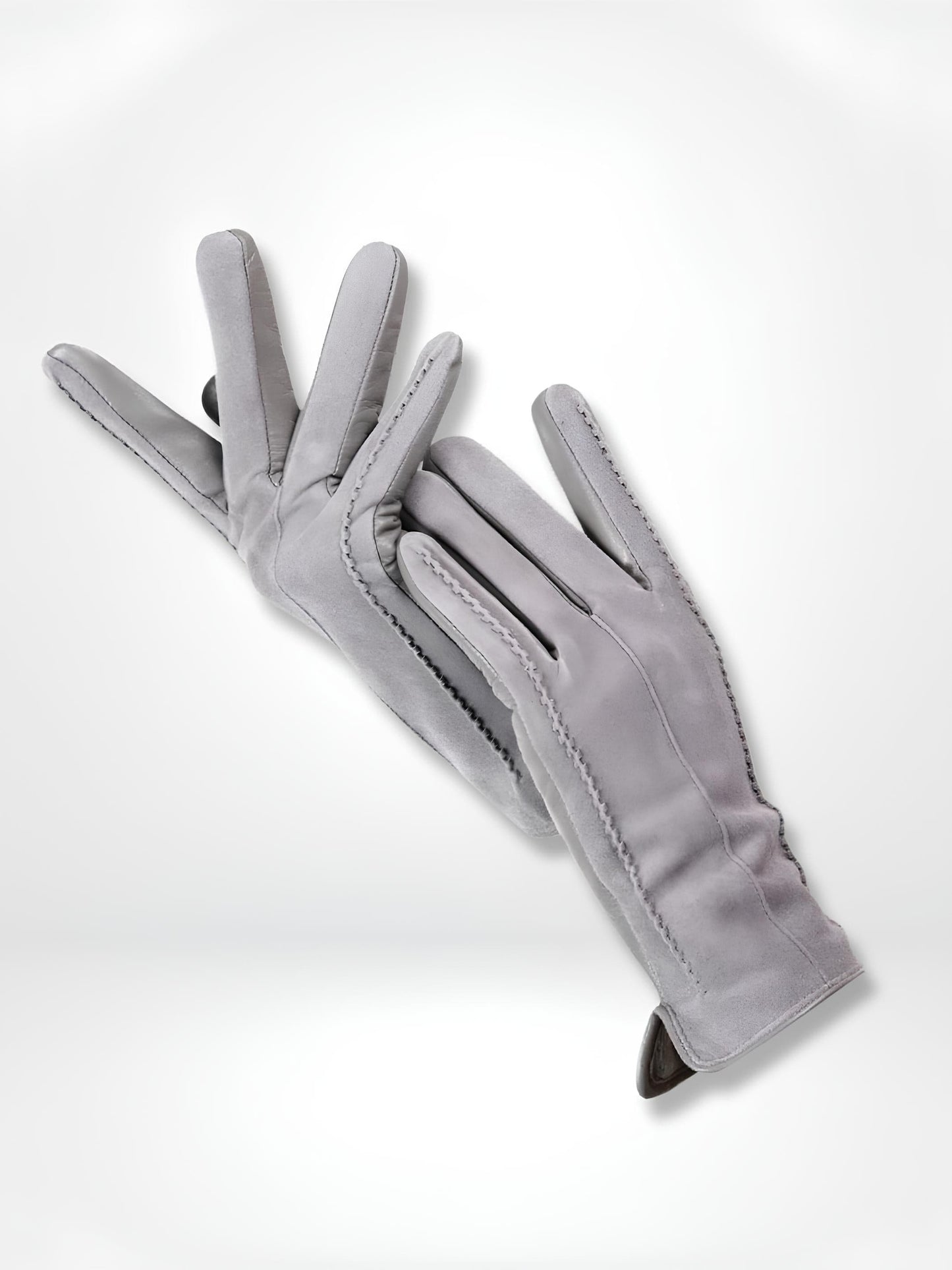 GantsDeStyle® Light grey / 6.5 / CHINA Gants femme | Cuir & Daim