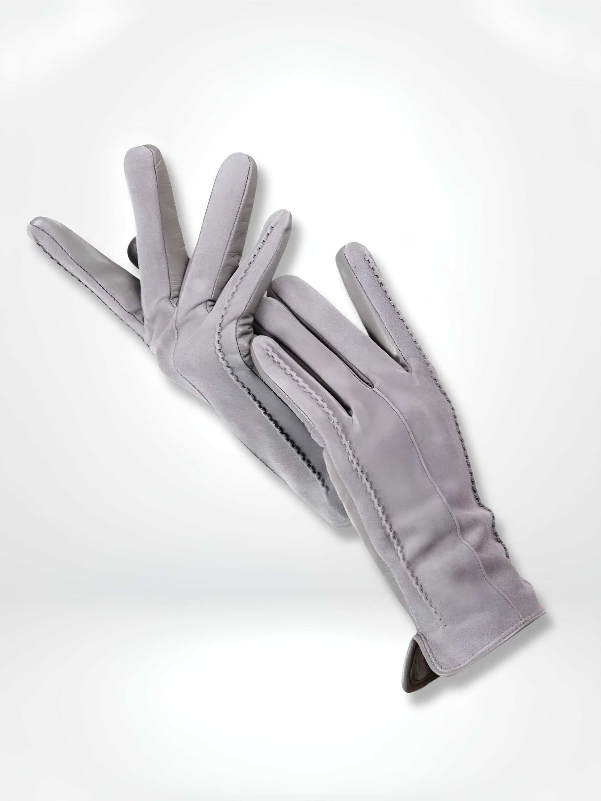 GantsDeStyle® Light grey / 6.5 / CHINA Gants femme | Cuir & Daim